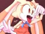  4:3 akcar anthro bodily_fluids clothed clothing cream_the_rabbit dress drooling duo faceless_character faceless_male female floppy_ears gaping_mouth hi_res imminent_vore lagomorph leporid long_ears macro male mammal micro mouth_shot open_mouth oral_vore rabbit saliva sega soft_vore sonic_the_hedgehog_(series) teeth tongue tongue_out vore 