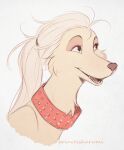  2018 anthro canid canine canis collar domestic_dog female hair hunting_dog long_hair mammal open_mouth princessharumi saluki sighthound signature simple_background smile solo white_background witchpuppy 