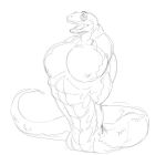  2015 huge_muscle male monochrome open_mouth reptile scalie sketch snake solo stagor55 
