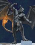  abs anthro anthrofied biceps blue_eyes charizard claws digitigrade dragon fire flaming_tail gradient_background hi_res horn looking_at_viewer male membrane_(anatomy) membranous_wings muscular muscular_male navel nintendo nipples pecs pok&eacute;mon pok&eacute;mon_(species) pose scalie shaded signature simple_background solo teeth text toe_claws url valentinapaz video_games wings 