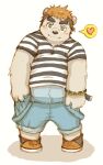  &lt;3 10:16 2015 anthro black_nose blush clothing kemono male mammal overalls overweight overweight_male roostax_wilddog shirt solo topwear ursid 