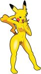  3_toes 4_fingers alexplicity alpha_channel black_outline breasts crossgender feet female fingers fur hand_behind_head heart_tail hi_res medium_breasts navel nintendo nipples nude nude_female one_eye_closed open_mouth outline pikachu pok&eacute;mon pok&eacute;mon_(species) pubes solo sparky_(pikachu) toes video_games white_outline yellow_body yellow_fur 
