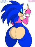  anthro butt clothing damian_hodge eulipotyphlan girly gloves habbodude handwear hedgehog hi_res lipstick looking_at_viewer makeup male mammal sega solo sonic_the_hedgehog sonic_the_hedgehog_(series) 