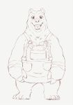  2021 absurd_res anthro biped clothing heylaw21 hi_res humanoid_hands kemono kitaria_fables male mammal overalls polar_bear shamrock_(kitaria_fables) simple_background solo ursid ursine video_games 