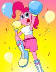  anthro balloon blue_clothing blue_gloves blue_handwear boots boxing boxing_gloves boxing_shorts boxing_trunks breasts clothing confetti earth_pony equid equine female footwear friendship_is_magic gloves handwear hasbro hi_res horse inflatable mammal mismatched_gloves my_little_pony pinkie_pie_(mlp) pony shirt shoes solo solo_focus sport tank_top topwear yellow_clothing yellow_gloves yellow_handwear zerohead133 