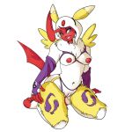  1:1 absol anthro ariesalpinesavi armwear bandai_namco breasts clothing cosplay costume digimon digimon_(species) female genitals hi_res legwear nintendo pok&eacute;mon pok&eacute;mon_(species) pussy renamon shiny_pok&eacute;mon solo video_games 