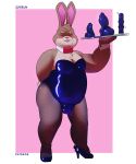  2021 5:6 anthro belly blush brown_body bulge clothed clothing dildo eyes_closed hi_res humanoid_hands lagomorph leporid male mammal overweight overweight_male rabbit sex_toy sinibun_95 solo 