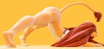  3d_(artwork) absurd_res anthro ass_up bottomless butt clothed clothing digital_media_(artwork) ectasy26 female fur hair hi_res jack-o&#039;_pose orange_body orange_fur pose simple_background solo spread_legs spreading tail_tuft tuft 