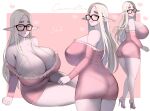  big_breasts big_butt breasts butt cleavage clothed clothing dskn elf eyewear female glasses hi_res high_heels huge_breasts humanoid humanoid_pointy_ears not_furry solo 