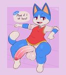  2021 animal_crossing anthro balls big_balls big_penis biped bottomless clothed clothing dialogue domestic_cat english_text erection felid feline felis foreskin front_view frumples genitals gloves_(marking) huge_balls huge_penis leg_markings long_penis looking_at_viewer male mammal markings multicolored_body nintendo open_mouth penis pupils red_eyes rover_(animal_crossing) sitting slit_pupils socks_(marking) solo speech_bubble text two_tone_body vein veiny_penis video_games white_balls white_penis 