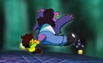  ambiguous_gender anthro blurred_background bottomwear brown_hair claws clothed clothing deltarune denim denim_clothing detailed_background dinosaur duo english_text featureless_hands female footwear freckles fully_clothed furgonomics hair hair_over_eyes human humor jacket jeans kris_(deltarune) larger_anthro larger_female lifting_another mammal mario_bros nintendo obscured_eyes open_mouth pants powerjam purple_body purple_scales raised_arms rear_view reptile scales scalie screencap screencap_background sharp_teeth shirt shoes signature size_difference smaller_ambiguous smaller_human sneakers susie_(deltarune) tail_clothing tail_grab teeth text three-quarter_view topwear video_games yellow_body yellow_skin yellow_teeth 