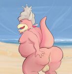  absurd_res anthro anus backsack balls beach belly big_belly big_butt butt genitals hi_res looking_back male moobs nintendo nipples outside overweight overweight_male pok&eacute;mon pok&eacute;mon_(species) presenting presenting_hindquarters raised_tail scruffymusk seaside slowking solo spread_butt spreading video_games 