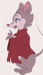  2021 anthro brown_body brown_fur buckteeth clothed clothing digital_media_(artwork) don_bluth fur head_tuft hi_res mammal mouse mrs._brisby murid murine open_mouth rodent solo standing teeth the_secret_of_nimh tohupo tuft whiskers 