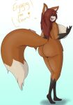  big_breasts big_butt breasts butt canid canine curvy_figure dewwydarts female fluffy fluffy_tail fox hair hi_res hourglass_figure huge_butt invalid_tag looking_at_viewer maddie_(dewwydarts) mammal red_fox red_hair solo thick_thighs 