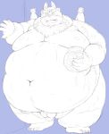  2021 anthro balls belly big_belly blush doguma-sin genitals hi_res humanoid_hands kemono male moobs navel nipples obese obese_male overweight overweight_male penis small_penis solo tokyo_afterschool_summoners tsathoggua video_games 