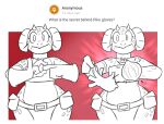  2_horns belt bra clothing collar female flat_chested food gloves handwear happy horn humor joke kobold meme onion piko_(simplifypm) plant potoobrigham red_background scalie short_stack simple_background solo thick_hips thick_thighs underwear vegetable wide_hips wide_thighs wide_waist 