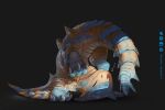  2021 ambiguous_gender capcom claws digital_media_(artwork) feral flying_wyvern hi_res monster_hunter scales simple_background smile solo tigrex video_games xezeno 