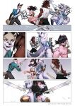  anthro armor comic dominant dominant_male english_text female group hi_res magician male male/female melee_weapon nsfw_comix profanity sadbitch submissive submissive_female sword text url warriors weapon 