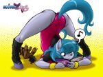  anthro ass_up blue_body blue_hair boastudio book breasts clothed clothing equid equine female hair hasbro hi_res jack-o&#039;_pose mammal my_little_pony pose reading 