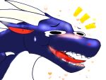  &lt;3 4:3 blush bodily_fluids claws crying_laughing dragon feral hi_res horn laugh male scalie shadeii sharp_claws sharp_teeth simple_background solo sweat teeth tongue white_background 