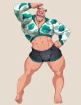  animal_crossing anthro arts_of_indiego barefoot bulge feet hi_res male mammal midriff muscular muscular_anthro muscular_male nintendo open_mouth smile solo video_games wetsuit 
