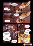  2021 5_fingers anthro breasts brown_hair canid canine clothed clothing comic dialogue digital_media_(artwork) english_text felid female fennec fingers fox furlana hair hi_res hybrid lion mammal pantherine smile text url 