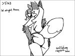  &lt;3 4:3 anthro arm_tuft black_and_white black_border border breasts butt butt_grab canid canine cheek_tuft clothed clothing dialogue digital_media_(artwork) english_text eyelashes facial_tuft female fox fur hair hand_on_butt looking_at_viewer mammal monochrome mostly_nude multicolored_body multicolored_fur open_mouth panties panties_only pepper_(sketchytoasty) presenting red_fox simple_background sketchytoasty solo text topless tuft underwear underwear_only 