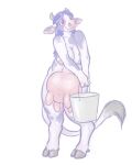  4:5 anthro bovid bovine breasts bucket cattle cloven_hooves container female hi_res hooves implied_lactation mammal medium_breasts milk minerva_(s-q) nude s-q solo teats udders 