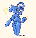  anthro big_breasts blue_body blue_hair breasts camel_toe female genitals glistening glistening_body glistening_skin goo_creature goo_hair goo_humanoid green_eyes hair humanoid legendary_pok&eacute;mon manaphy nintendo peenations pigtails pok&eacute;mon pok&eacute;mon_(species) ponytail pseudo_hair pussy raysbasements slightly_chubby slime solo thick_thighs video_games water_body 