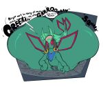  2021 big_butt boot_(artist) butt butt_expansion dialogue digital_media_(artwork) dragon english_text expansion fan_character flygon green_body headgear huge_butt hyper hyper_butt len_(focus) male membrane_(anatomy) membranous_wings nintendo pok&eacute;mon pok&eacute;mon_(species) scalie simple_background solo text thick_thighs video_games white_background wide_hips wings 