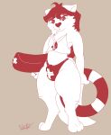  &lt;3 2021 absurd_res anthro canid canine clothing crop_top digitigrade fox fur heart_nose hi_res life_preserver lifeguard lifeguard_swimsuit male mammal monochrome red_and_white ren_winterfox_(artist) ren_winterfox_(character) sheath_bulge shirt signature simple_background solo speedo swimwear thick_thighs topwear whistle white_body white_fur wide_hips 