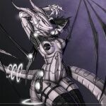  1:1 breasts dragon dragonnetstorm female goo_(disambiguation) hi_res horn machine nude pinup pose robot 