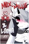  &lt;3 2021 2:3 anthro areola black_hair blush bodily_fluids canid canid_demon carliabot clothing collar comic cover cover_art cover_page demon eyebrows eyelashes female female_penetrated fingerless_gloves fur gloves grey_hair group hair hair_over_eye handwear hellhound helluva_boss hi_res horn imp loona_(vivzmind) male male/female male_penetrating male_penetrating_female mammal millie_(vivzmind) moxxie_(vivzmind) nipples one_eye_obstructed penetration red_body red_sclera red_skin sex spiked_collar spikes sweat white_body white_fur white_hair 