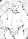  2021 anthro belly bulge clothing flower hi_res male mammal moobs navel nipples plant slightly_chubby solo super-tuler tongue tongue_out underwear ursid 