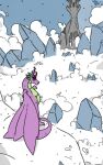  10:16 2021 blackdragon4444 castle claws crystal detailed_background dragon fangs feral friendship_is_magic gem green_body green_scales hasbro hi_res horn king_sombra_(mlp) long_tail looking_at_viewer male my_little_pony nude pink_body pink_scales possession purple_body purple_scales red_eyes reptile rock scales scalie snow solo spike_(mlp) spikes wings 