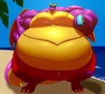  activision anthro beach beverage dragon grinex hi_res macro male outside overweight seaside solo spyro spyro_the_dragon video_games 