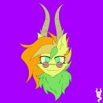  1:1 2021 2_horns anima(strayedanima) blonde_hair blue_eyes colored digital_drawing_(artwork) digital_media_(artwork) duo ear_fur eyewear fan_character female feral fur green_body green_fur green_hair hair hi_res horn jirtan long_hair looking_at_viewer mammal orange_hair portrait sassy simple_background smile smiling_at_viewer solo solo_focus strayed_anima sunglasses watermark yellow_body 