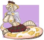  absurd_res albino_ball_python anthro apode athletic athletic_female bottomwear breasts clothing coiling colored digital_media_(artwork) draconcopode elyzalizah english_text fan_character female female_focus flashing_breasts furgonomics furry-specific_piercing genitals happy hat headgear headwear hi_res legless long_body looking_away naga nipples no_teeth pattern_clothing pattern_hat pattern_headgear pattern_headwear piercing plaid plaid_clothing plaid_hat plaid_headgear plaid_headwear python python_(genus) reptile scales scalie scotland scottish serpentine shirt shirt_pulled_up signature simple_background skirt smile snake snake_hood snake_hood_piercing solo spots spotted_body spotted_scales tan_body tan_scales text tongue topwear video_games white_clothing white_shirt white_topwear yellow_body yellow_scales 