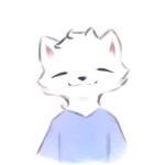 1:1 anthro canid canine clothed clothing eyes_closed fluffy fox fur hi_res male mammal shirt simple_background smile snoii_(snoiifoxxo) snoiifoxxo solo topwear tuft white_background white_body white_fur 