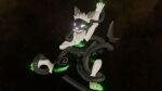  16:9 1nar 3d_(artwork) 3d_animation animated anthro black_body black_fur black_tentacles blue_eyes claws digital_media_(artwork) fluffy fluffy_ears fur hi_res machine male metal neck_tuft protogen robot shark_tail short_playtime solo space tentacles tuft white_body white_fur widescreen 