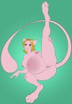  2021 3_toes 5_fingers amira_(swordfox) anthro anus areola belly belly_blush big_belly big_breasts blonde_hair breasts brown_eyes clitoral_hood clitoris feet felid feline female fingers fur genitals green_background hair hi_res holding_leg knee_blush legendary_pok&eacute;mon long_tail looking_at_viewer mammal mew navel nintendo nipples nude outie_navel pink_areola pink_body pink_fur pink_nipples pinup pinup_pose pok&eacute;mon pok&eacute;mon_(species) pok&eacute;morph pose pregnant pregnant_female pregoo presenting presenting_pussy pussy pussy_blush raised_leg short_snout simple_background snout solo stretching toes video_games 