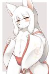  2:3 anthro asian_clothing bare_shoulders biped black_nose blush canid canine clothed clothing cyberconnect2 digital_media_(artwork) drecom east_asian_clothing fox front_view full_bokko_heroes fundoshi fur girly grey_background hair hane hi_res japanese_clothing kemono keno_inusaka_(full_bokko_heroes) kimono light_theme long_hair looking_at_viewer male mammal monotone_body monotone_fur monotone_hair navel no_pupils open_clothing partially_clothed pink_inner_ear portrait red_clothing red_underwear simple_background slim smile solo standing tan_eyes three-quarter_portrait underwear video_games white_body white_clothing white_fur white_hair 