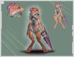  absurd_res alien alorix armor digitigrade female gun halo_(series) hi_res humanoid kig-yar microsoft model_sheet ranged_weapon rifle scalie thick_thighs video_games weapon xbox_game_studios 