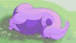  &lt;3 absurd_res bodily_fluids curled_up detailed_background dragon eyes_closed female feral flower genitals goodra goodreamr grass hi_res lying nintendo outside plant pok&eacute;mon pok&eacute;mon_(species) pussy sleeping slime solo video_games 
