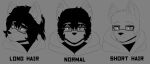  2021 absurd_res anthro black_hair canid canine canis clothed clothing digital_drawing_(artwork) digital_media_(artwork) english_text eyewear fur glasses hair hi_res hoodie lobo_(lobokosmico) lobokosmico looking_at_viewer male mammal model_sheet monochrome simple_background solo text topwear wolf 