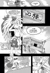  anthro avian bird bodily_fluids bottomwear breasts cleavage clothed clothing comic daigaijin dialogue english_text eulipotyphlan exercise female furryfight_chronicles group hair hedgehog hi_res ida_huggler mammal shirt shorts sweat tank_top text topwear 