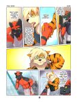  2021 3:4 abs absurd_res anthro anthrofied arcanine biceps blue_eyes bottomwear claws clothed clothing comic dialogue duo dylan_(zourik) english_text exercise eyewear footwear glasses gym hi_res humor inside leo_(zourik) male multiple_scenes muscular muscular_anthro muscular_male nervous nintendo pecs pok&eacute;mon pok&eacute;mon_(species) pok&eacute;morph shirt shorts shower steam surprise tank_top text topless topwear torracat towel towel_only vein video_games waking_up wide_eyed zourik 