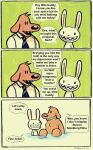  2021 anthro bathing boyjacent canid canine canis clothed clothing comic dialogue domestic_dog dot_eyes duo english_text fur green_background hi_res humor lagomorph leporid looking_at_another male mammal marker_(artwork) max_(sam_and_max) multiple_scenes necktie nude profanity rabbit sam_and_max samuel_dog sharp_teeth shirt simple_background sitting smile teeth text topwear traditional_media_(artwork) tuft water white_background 