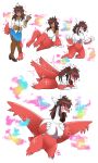  2021 anthro azure_(princessnapped) blue_eyes blush bottomwear breasts brown_hair clothing ear_piercing eyes_closed featureless_breasts featureless_crotch female floating growth hair hand_on_breast hi_res human human_to_anthro kneeling latias legendary_pok&eacute;mon mammal nintendo nude piercing pok&eacute;mon pok&eacute;mon_(species) red_body sequence simple_background sitting skirt smoke species_transformation surprise tail_growth the-chu torn_clothing transformation video_games white_background white_body wing_growth wings 