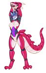  anthro banderi breasts dragon felid female hi_res mammal mask mask_off pantherine robotization snow_leopard solo species_transformation suit_transformation transformation 